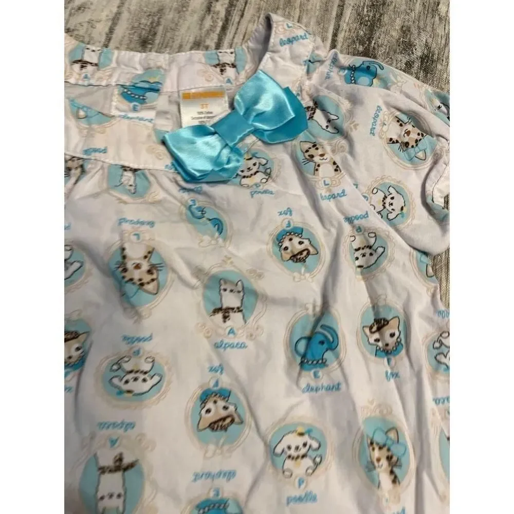 Girls white and blue shirt short sleeve‎ size 3T